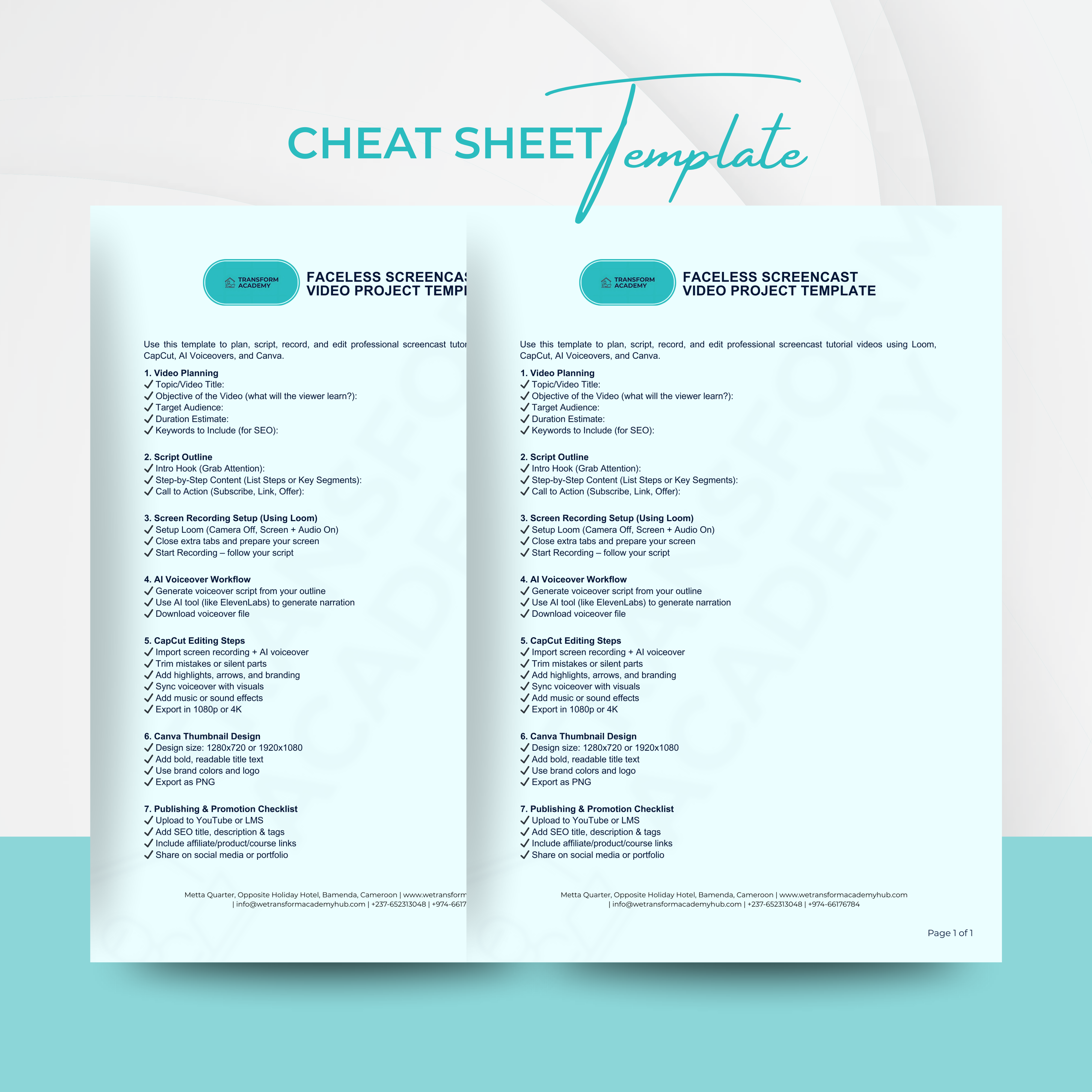 Faceless Screencast Template | Transform Academy