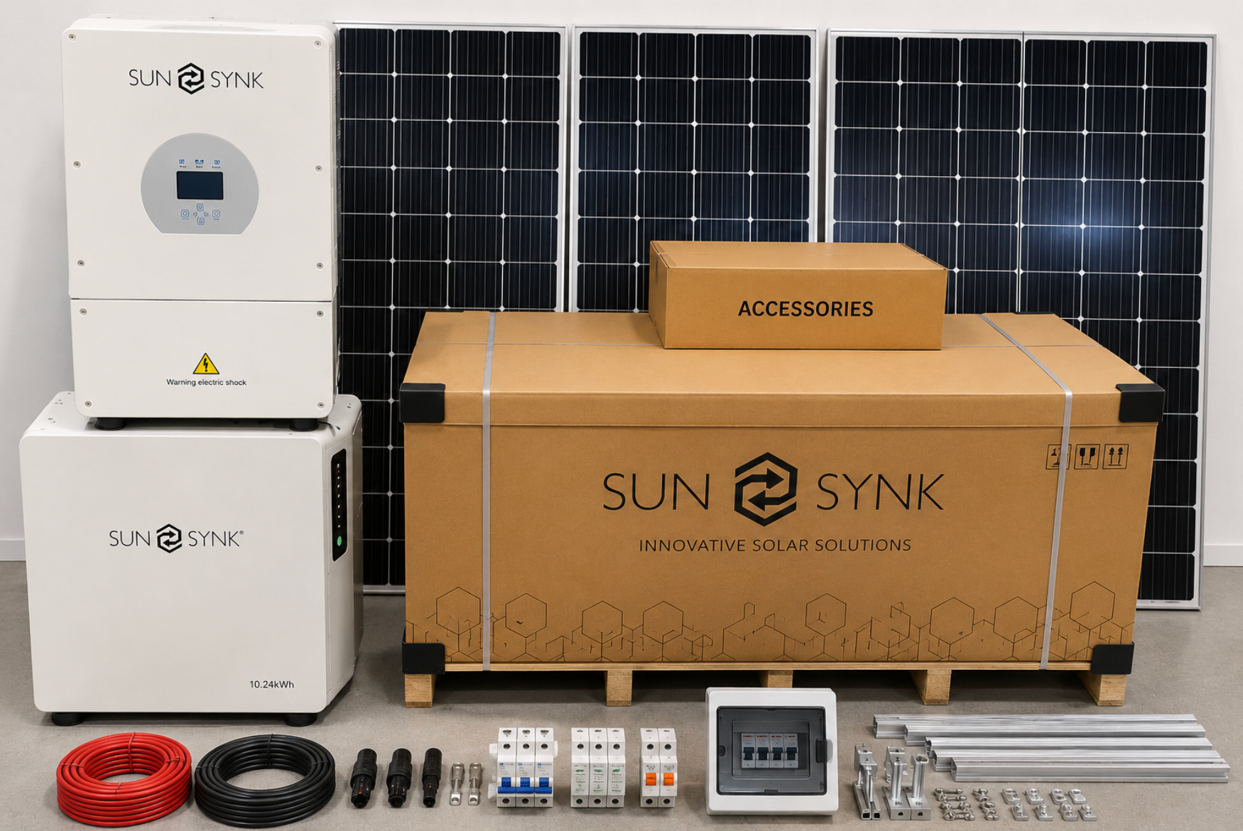SunSynk 8kW Solar Kit | 10.24kWh Battery | 16 x 550W Panels