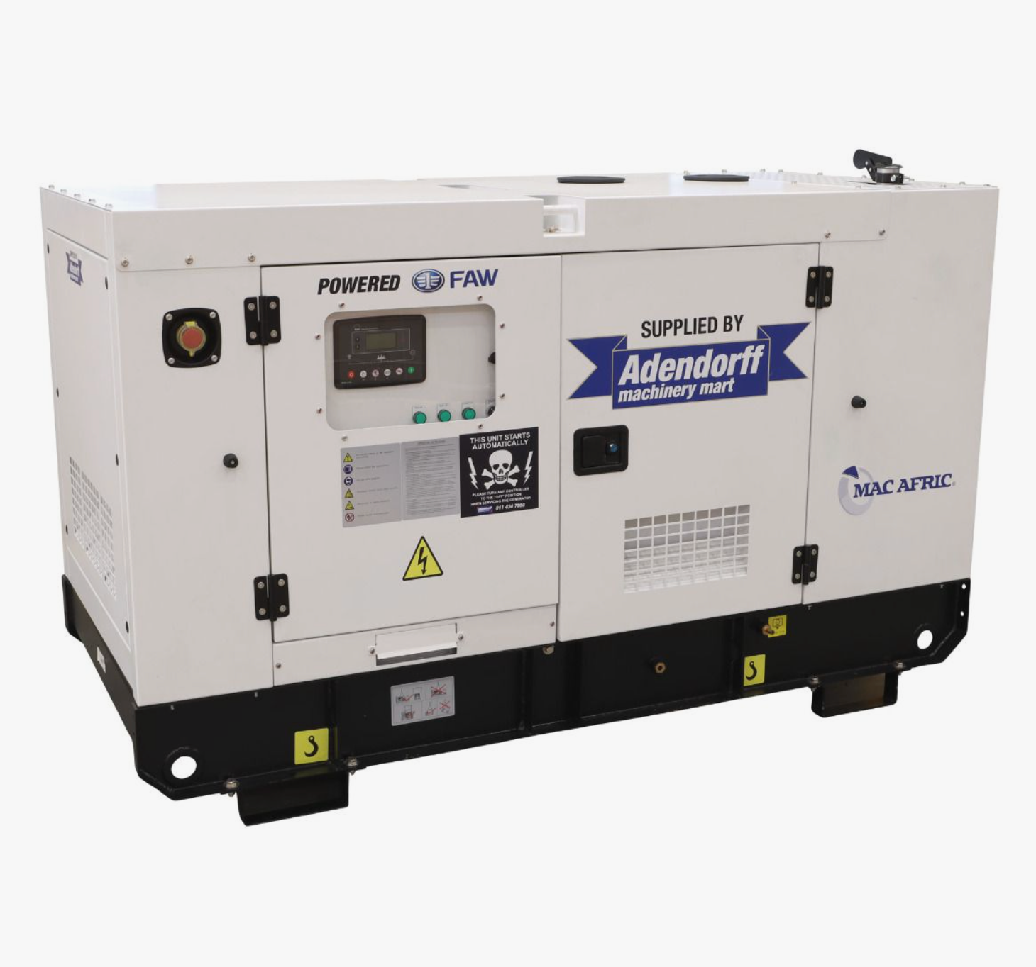 Mac Afric silent diesel generator supplied by Adendorff