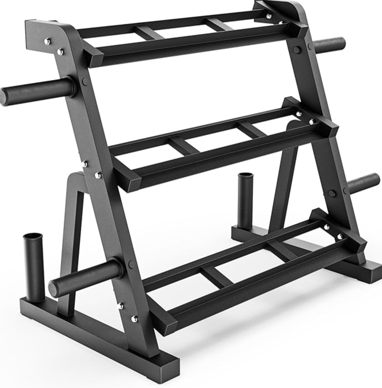 Synergee 3-Tier Dumbbell, Barbell & Weight Plate Storage Rack