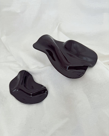 Functional art objects - handmade incense holders created from draping clay and paint