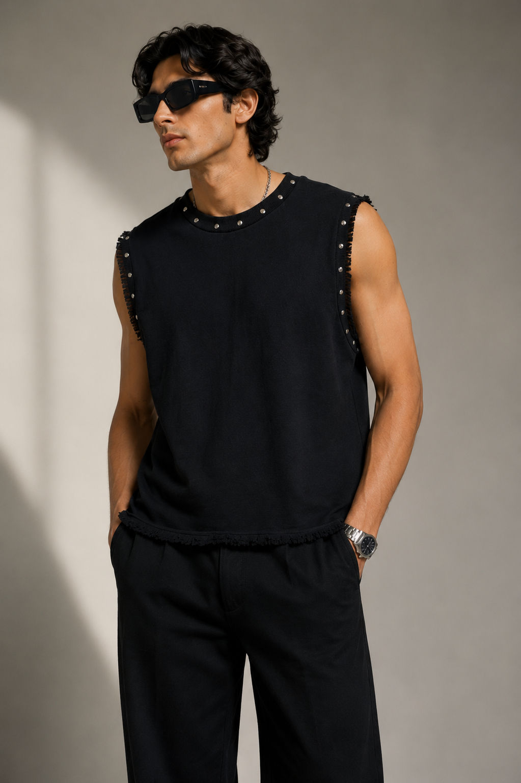 Rivet Sleeveless Vest