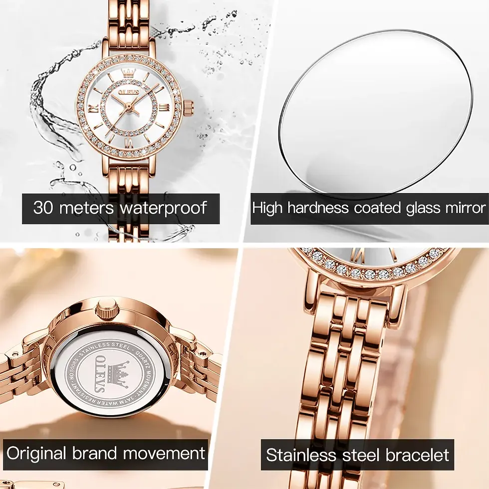 Thumbnail: OLEVS Quartz Watches Top Brand Waterproof Stainless Steel Elegance Luxurious