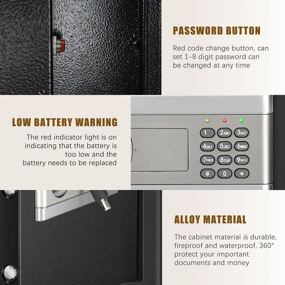 Thumbnail: Electronic Security Safe Box Digital Lock Safe for Home and Office Use Safe Box