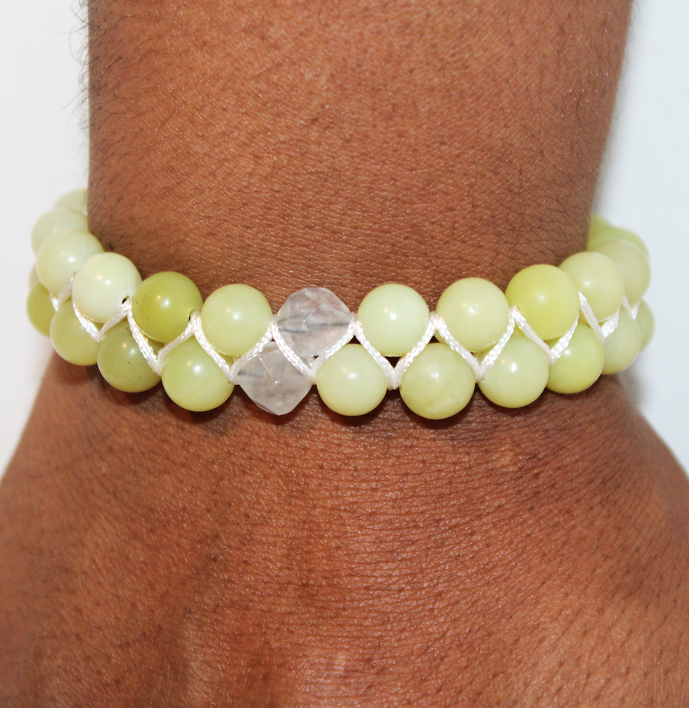 Thumbnail: Yellow Honey Jade Shamballa Bracelet