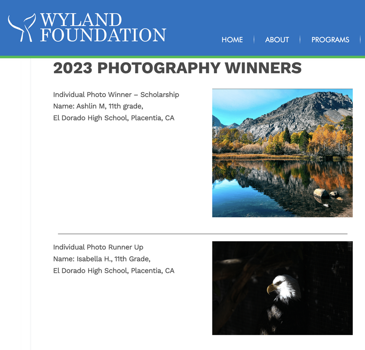 DMAA Photo Students Crush the Wyland National Photo Contest!