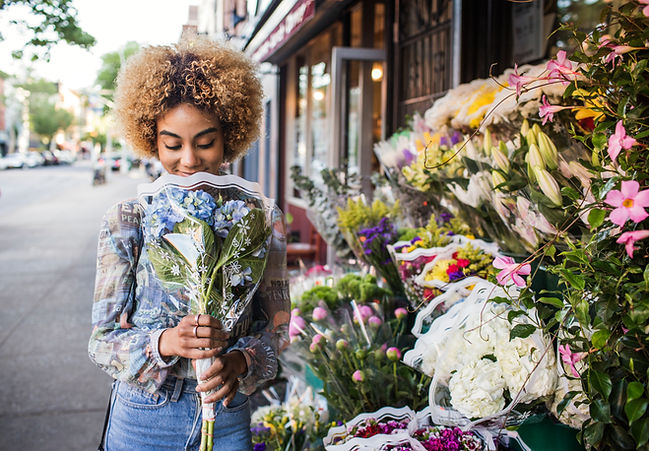 Mujer con flores