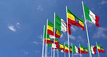 ethiopia-and-italy-flags-waving-together-in-the-sky-seamless-loop-in-wind-space-on-left-si