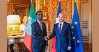FM Gedion Timothewos withwith his French counterpart, Jean-Noël Barrot