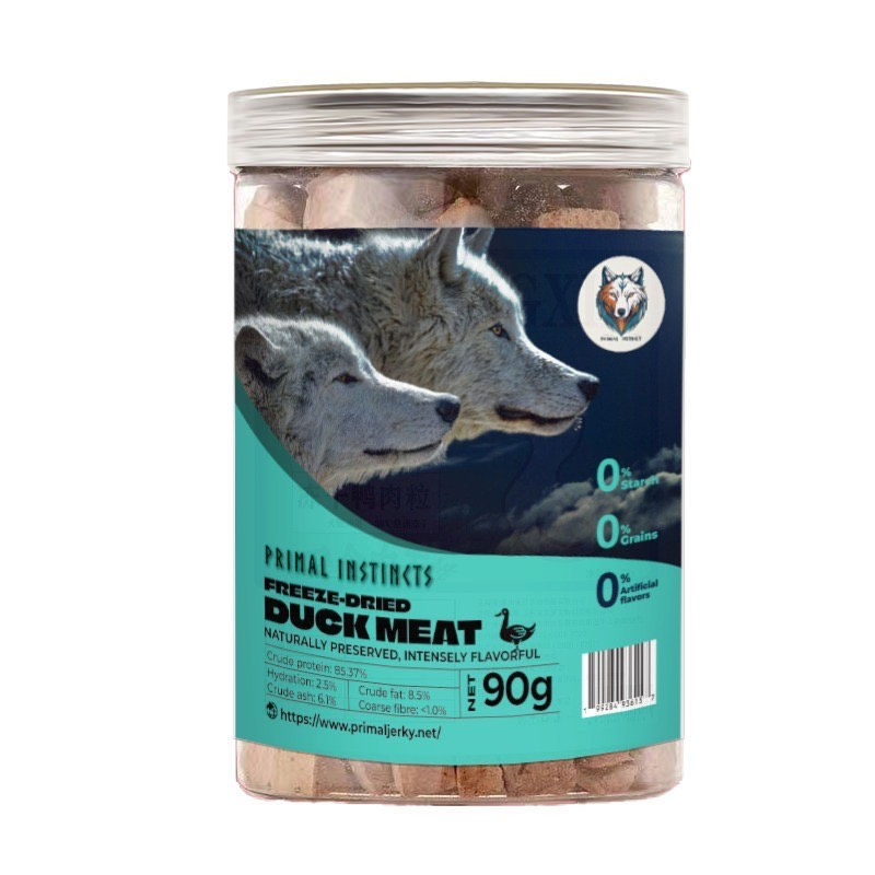 Primal Instinct Freeze-Dried Duck Breast | Best Single Ingredient Dog Treats (Hero Image White)