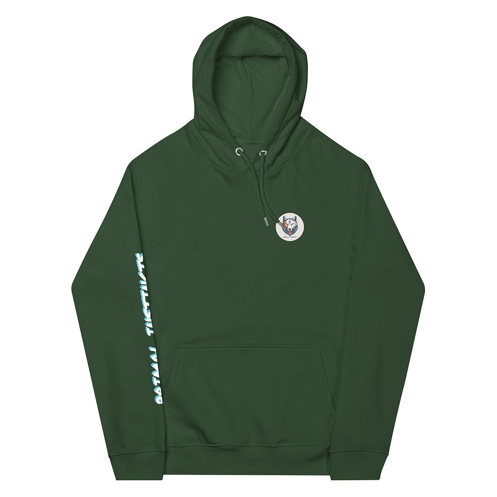 Thumbnail: Unisex ECO Raglan Hoodie | Relax Fit Primal Instinct Branding Hoodie (Green 1)