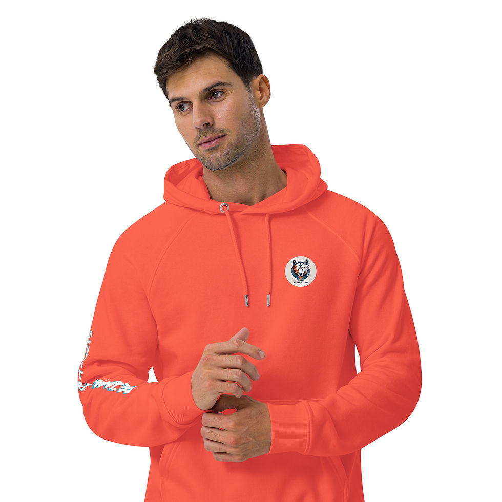 Thumbnail: Unisex ECO Raglan Hoodie | Relax Fit Primal Instinct Branding Hoodie (Orange 7)