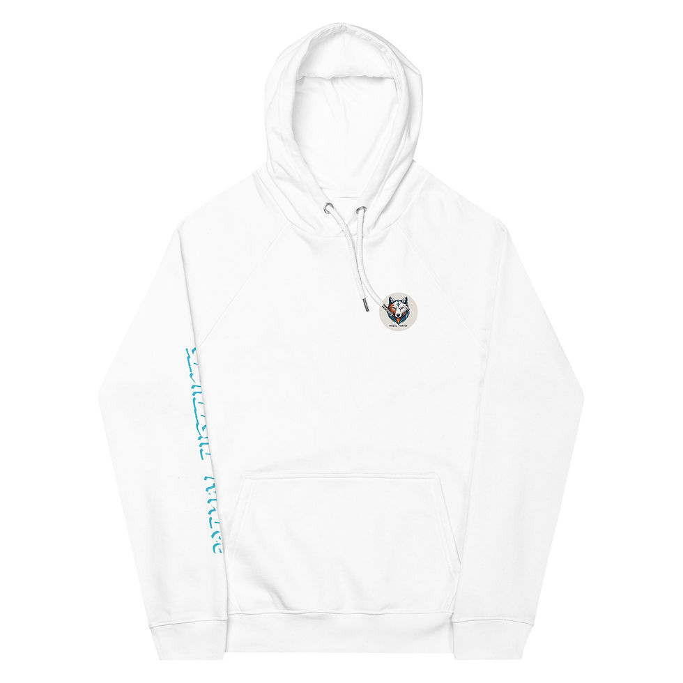 Thumbnail: Unisex ECO Raglan Hoodie | Relax Fit Primal Instinct Branding Hoodie (White 1)