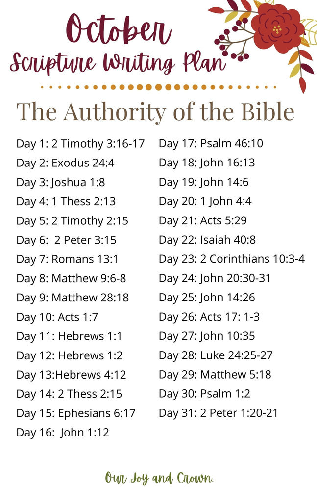 October Scripture Writing