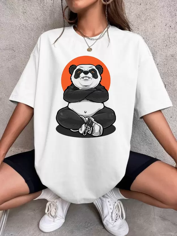 Thumbnail: Panda Oversized Cotton Tshirts for Women