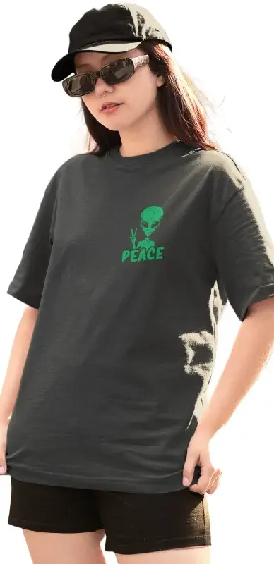 Thumbnail: Peace Boyfriend Fit Cotton Tshirts For Women