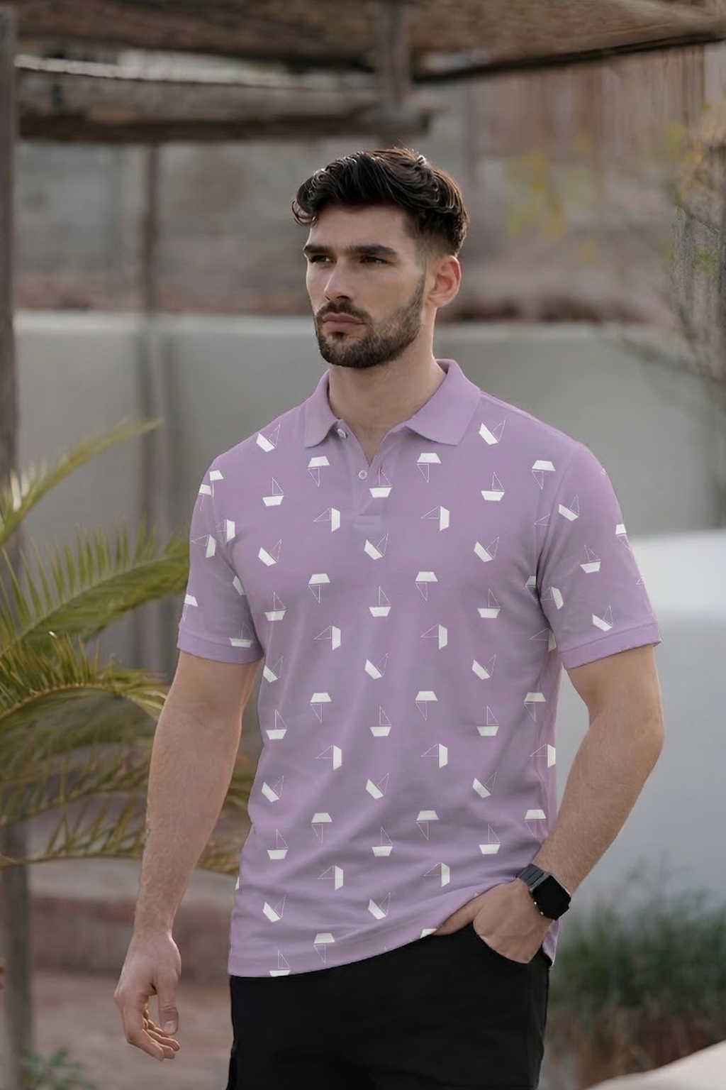 TshirtsBuddy's Mens Lavender Polo T-shirts