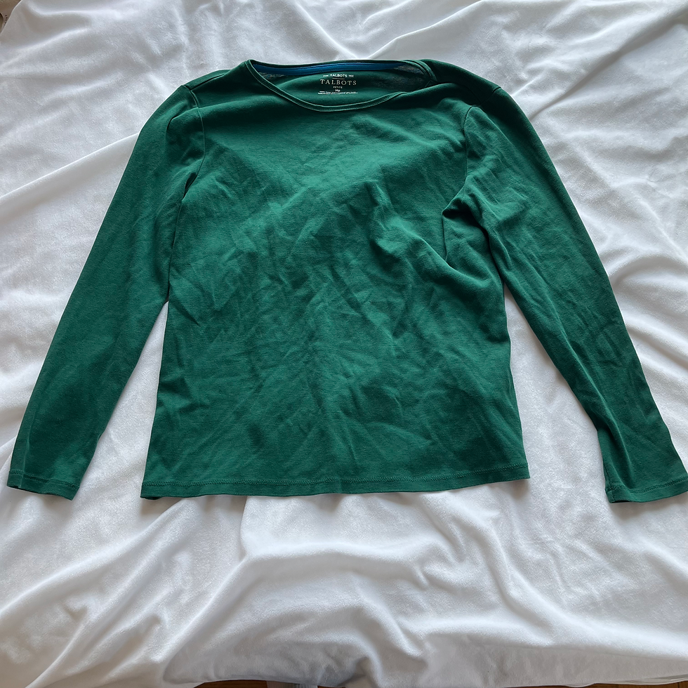 Thumbnail: Talbots Forest Green Long Sleeve Tee – Size Medium