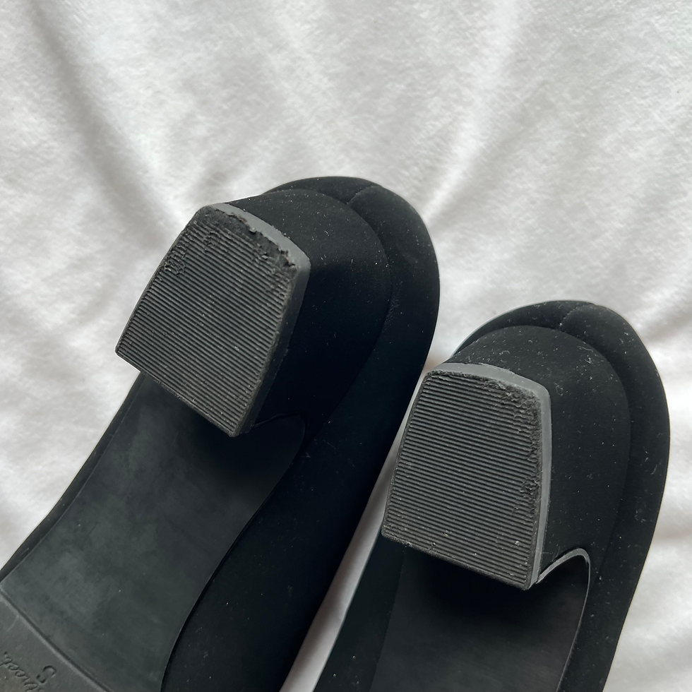 Thumbnail: Easy Street Black Buckle Heels – Size 8