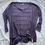 Thumbnail: Free People Purple Striped Henley Tunic Size M