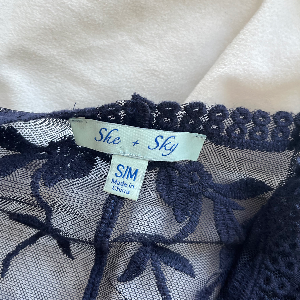 Thumbnail: She & Sky Navy Blue Floral Lace Kimono – Size S/M