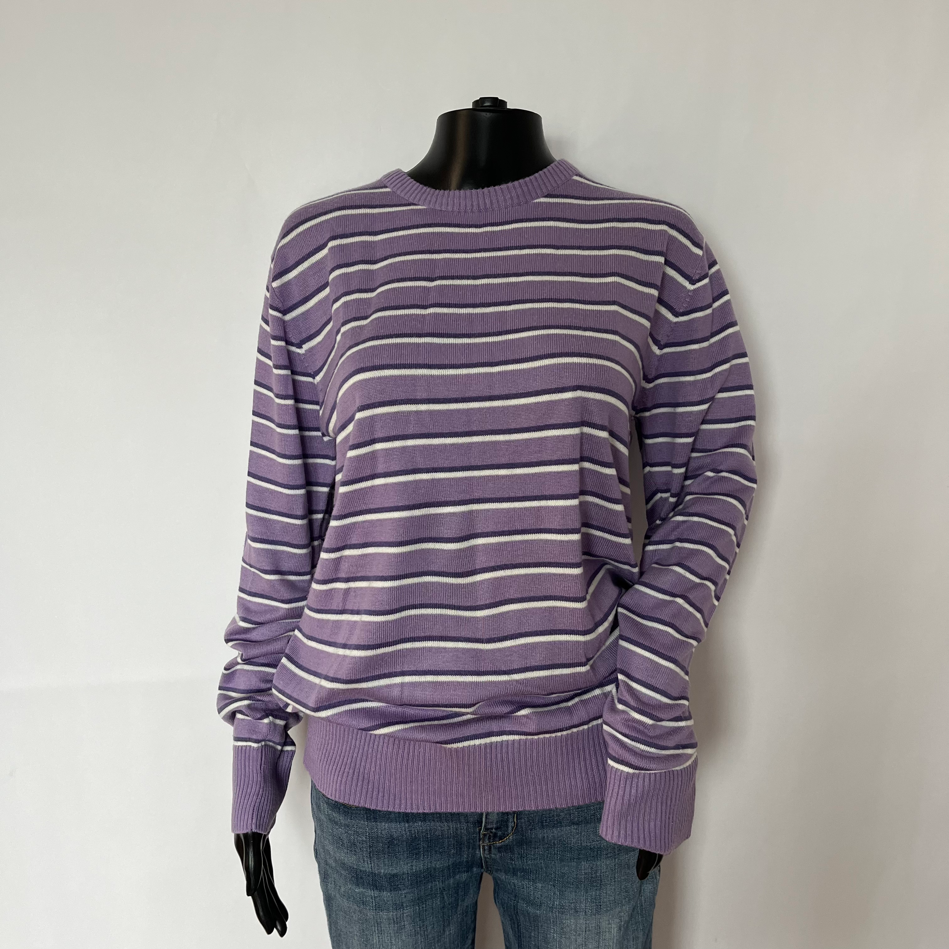 Deblasio Purple Striped Crewneck Sweater – Size L