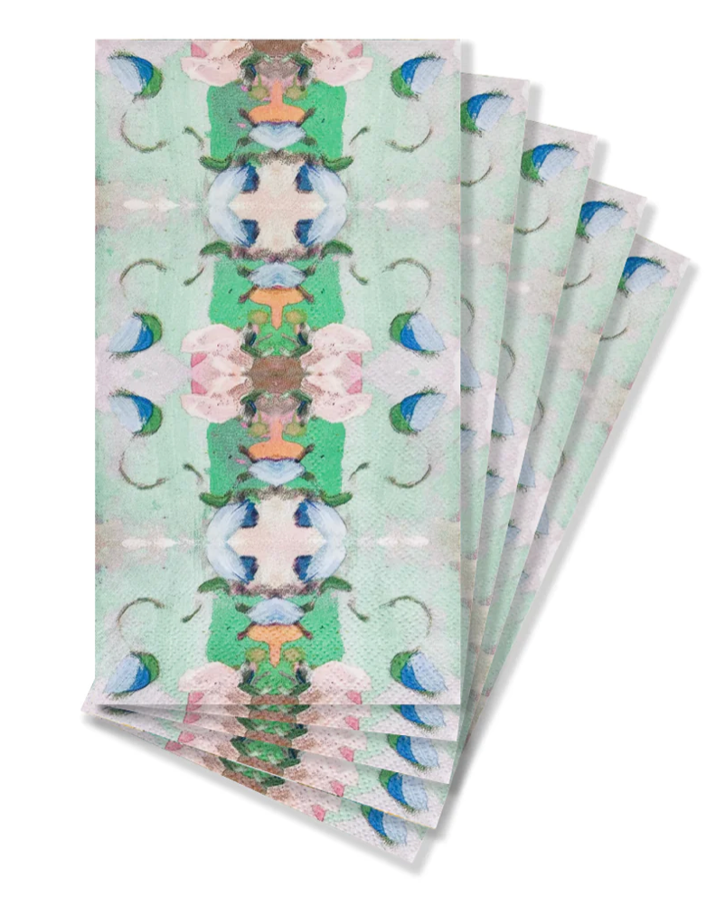 MONETS GARDEN GREEN GUEST TOWELS