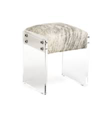Cowhide Acrylic Stool