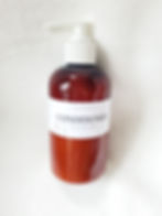 amber bottle on white background