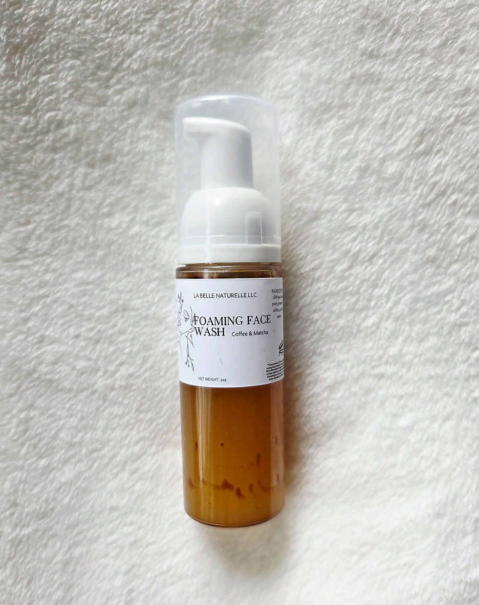 foam bottle on a white back drop
