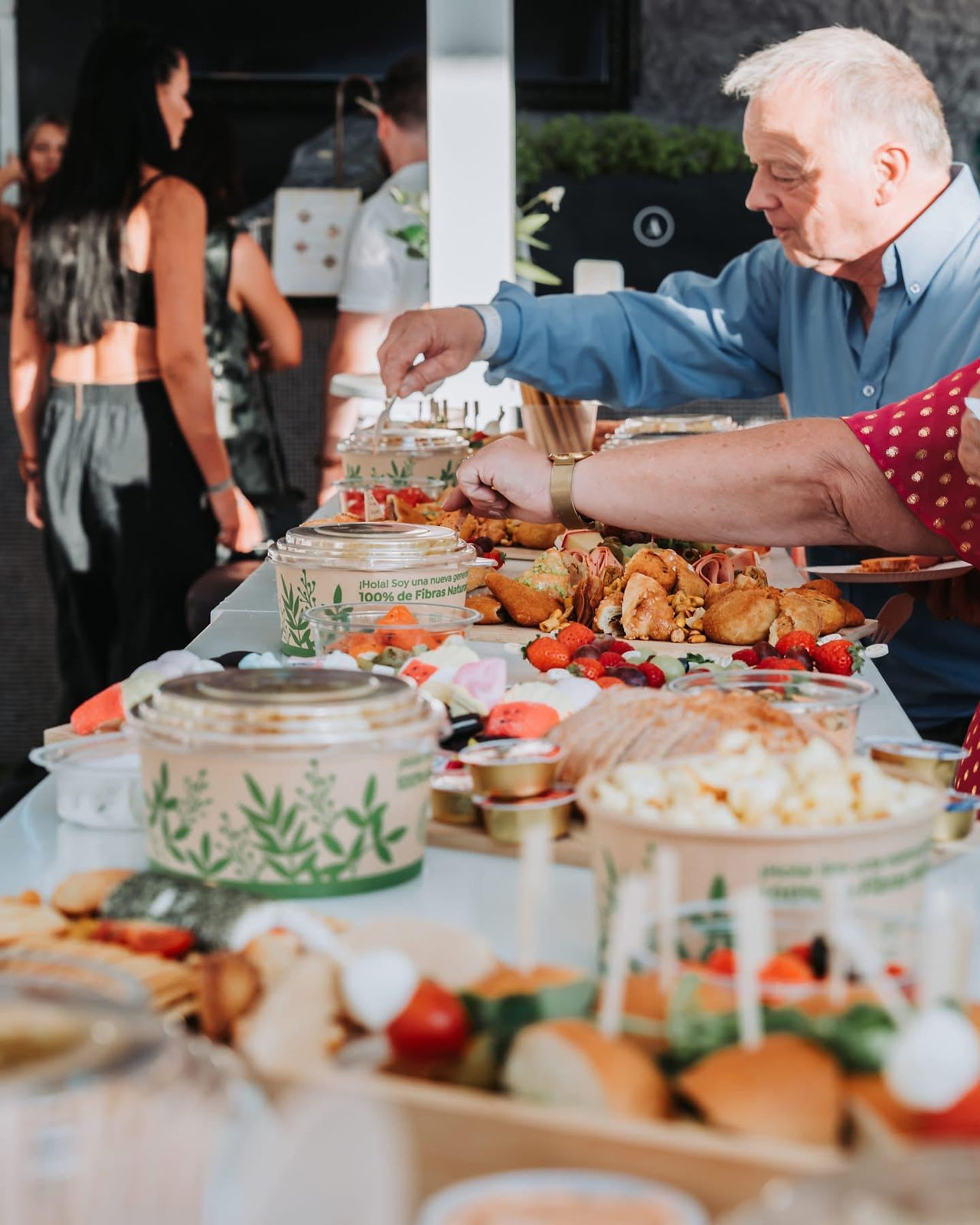 grazing food table with large variety of foods for events