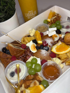 wedding brunch food box with variety of food by creative candies