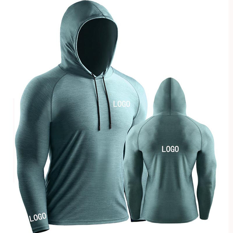Thumbnail: Men’s Quick-Dry Polyester Hoodie Pullover Custom Gym Sportswear Fall Winter