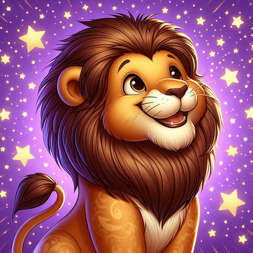 un lion qui est dans les étoiles