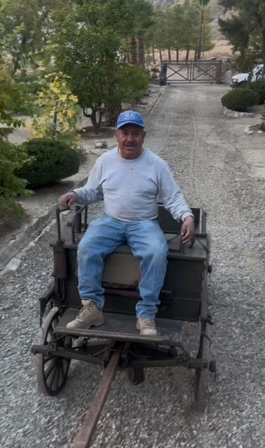 Don Joaquin Helping Relocate one of the Historic Wagons