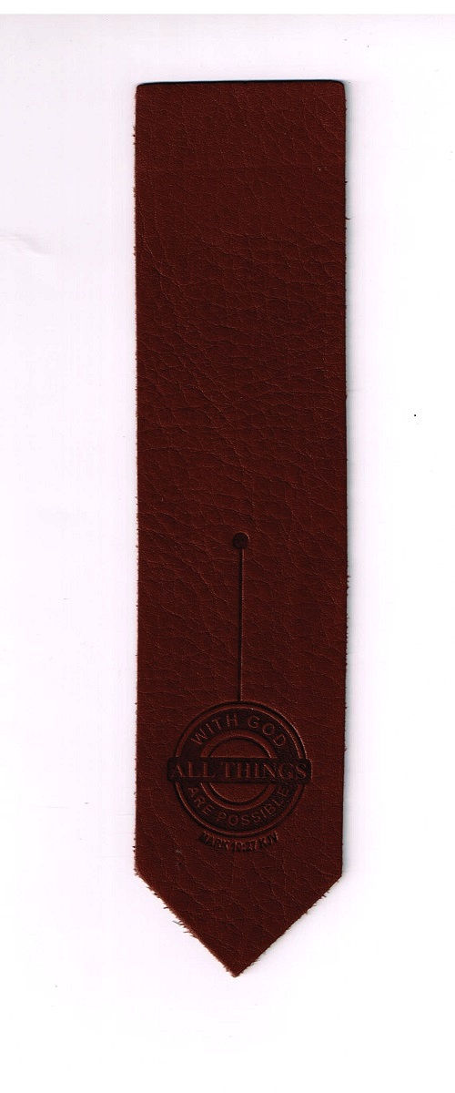 Leather Bookmark Imprinted All Things Are Possible, Package of 1