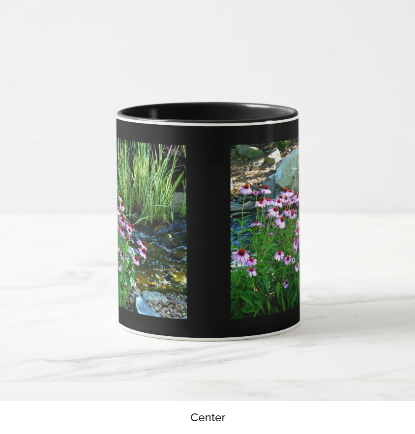 Thumbnail: Garden Stream with Purple Coneflowers Ceramic Mug