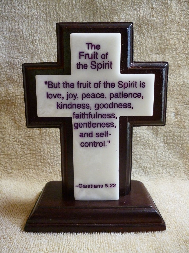 Fruit of the Spirit, Wood and Synthetic Stone Cross