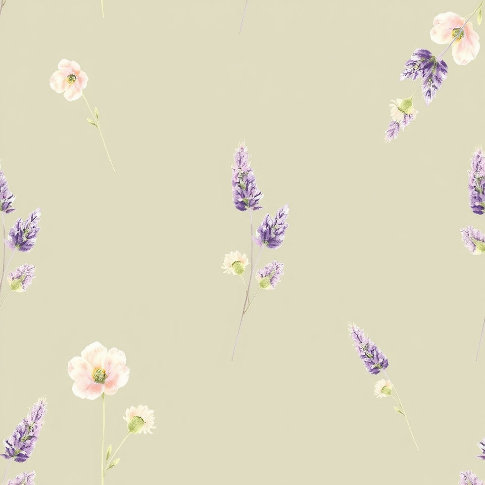 Lavender and white flowers background pattern