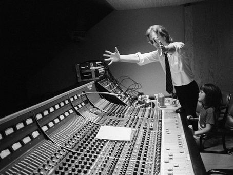 John Lennon at the Neve 8068 console at the Hit Factory Recording Studio