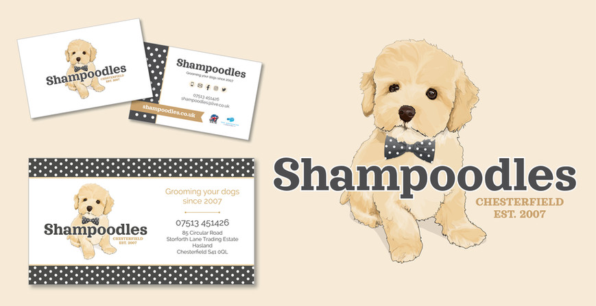 Shampoodles Dog Grooming branding, logo, design