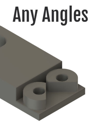 Angle blocks installed on flat fingers
