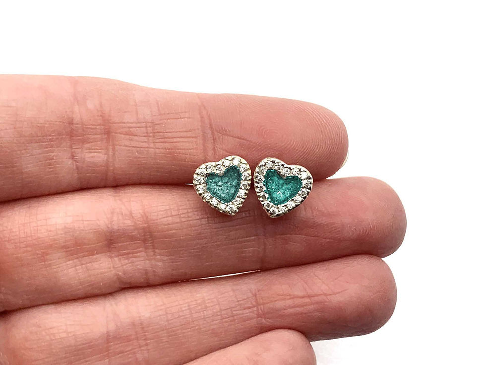Thumbnail: Crystal Heart Ashes Memorial Earrings