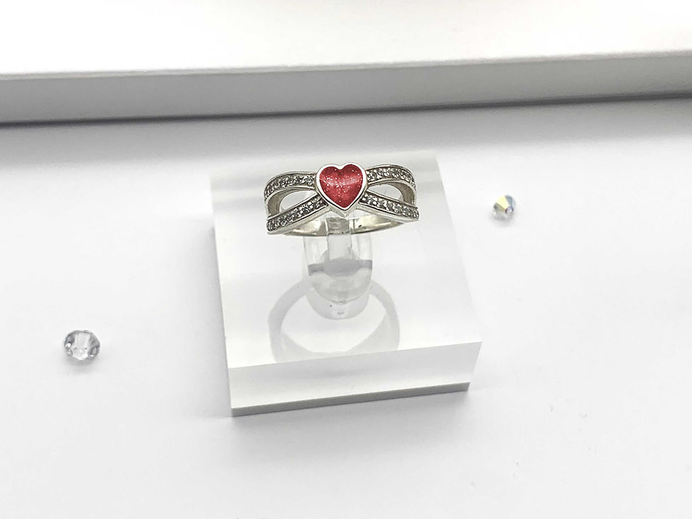 Thumbnail: Red Heart Memorial Ashes Cremation Ring