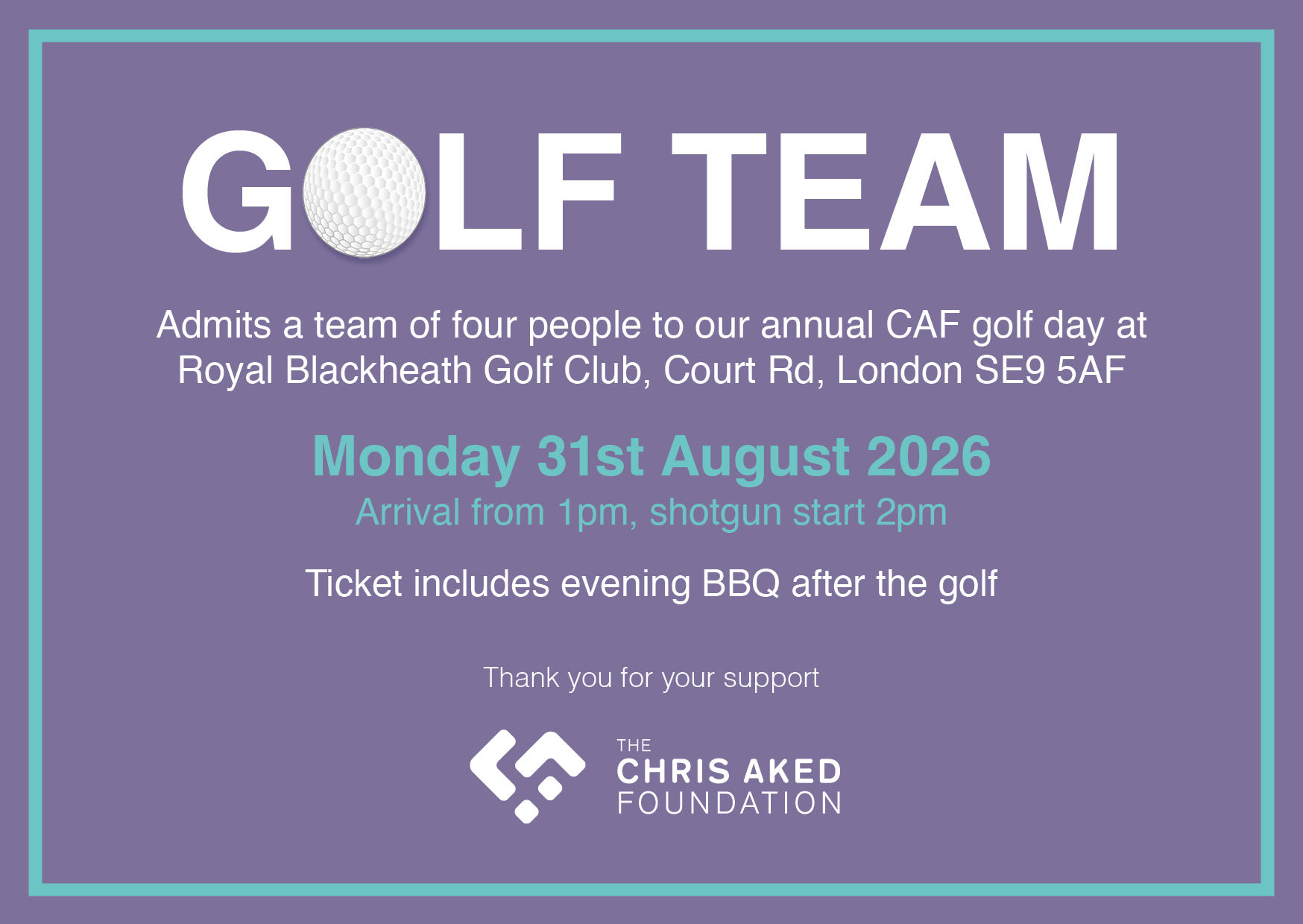 CAF Golf Day - Team of 4