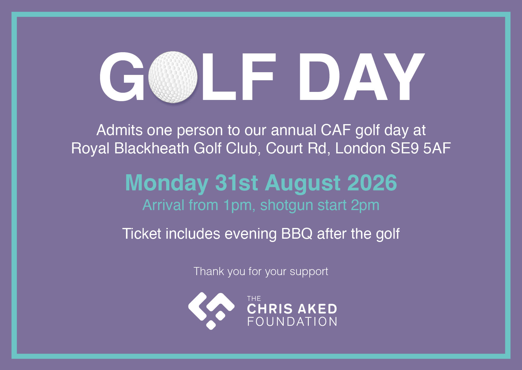 CAF Golf Day - Individual ticket