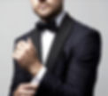Well-dressed man in a classic black tuxedo