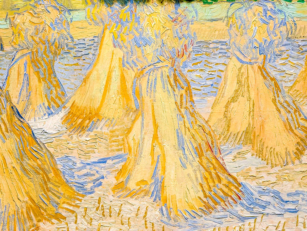 Vincent van Gogh's 'Sheaves of Wheat' painted in July 1890 in Auvers-sur-Oise, France, shortly before the painter's death.