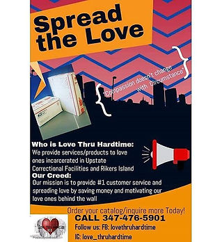 Love Thru Hardtime inmate care package with essential items for NYC jails and NYS prisons