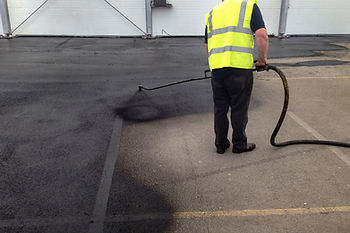 pressurized petroleum on asphalt